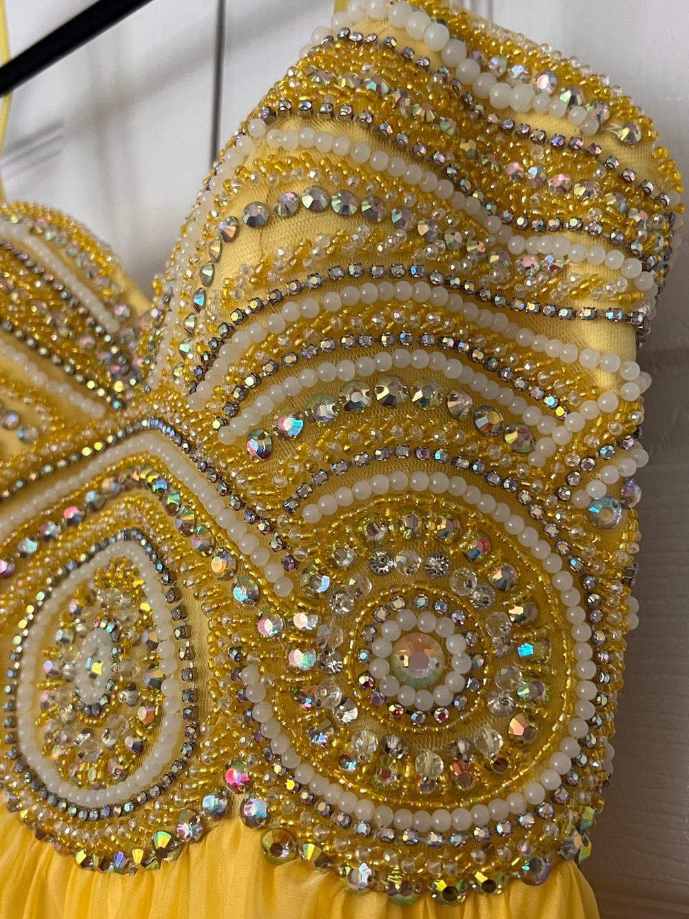 Angela & Alison Yellow Beaded Prom' Gown - Picture 4 of 5